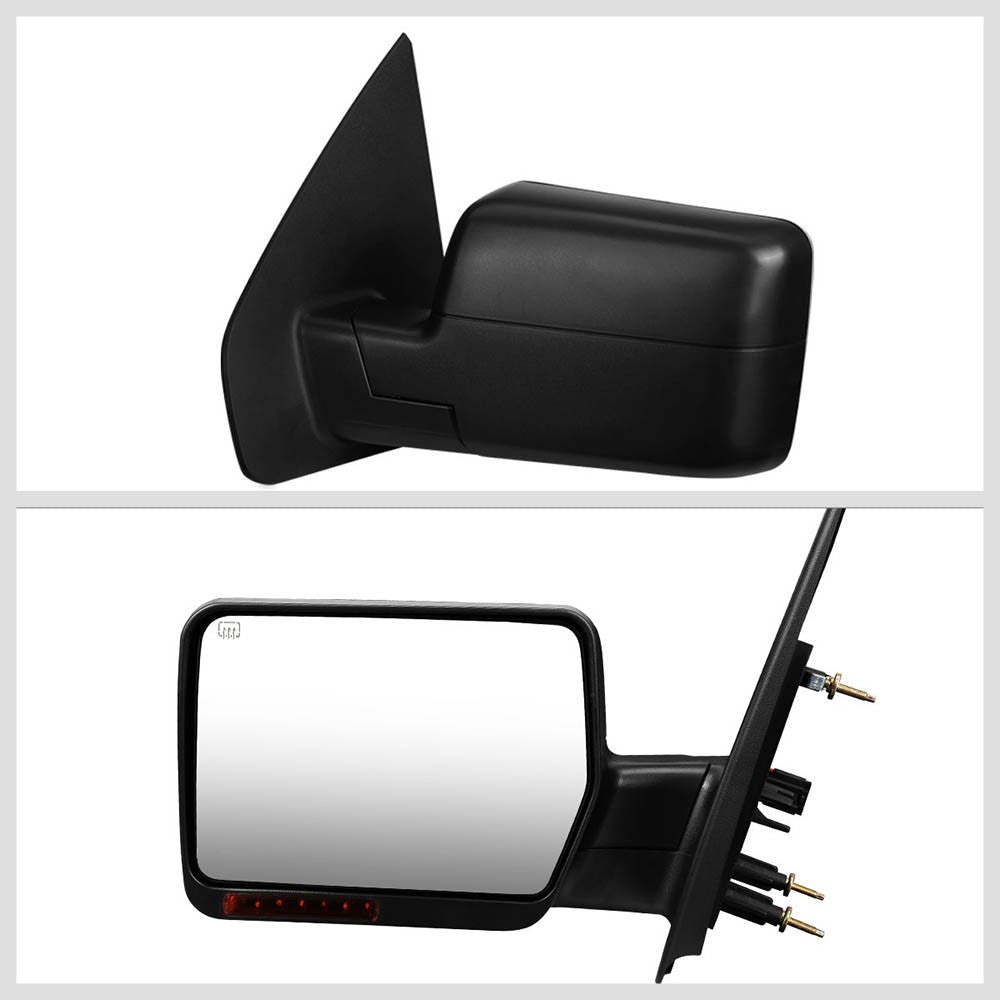 Left/Driver Towing Side Mirror Powered W/Heated LED Turn Signal for 04-14 F-150
