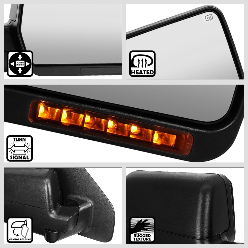 Right/Passenger Towing Side Mirror Powered Heated LED Turn Signal for 04-14 F150