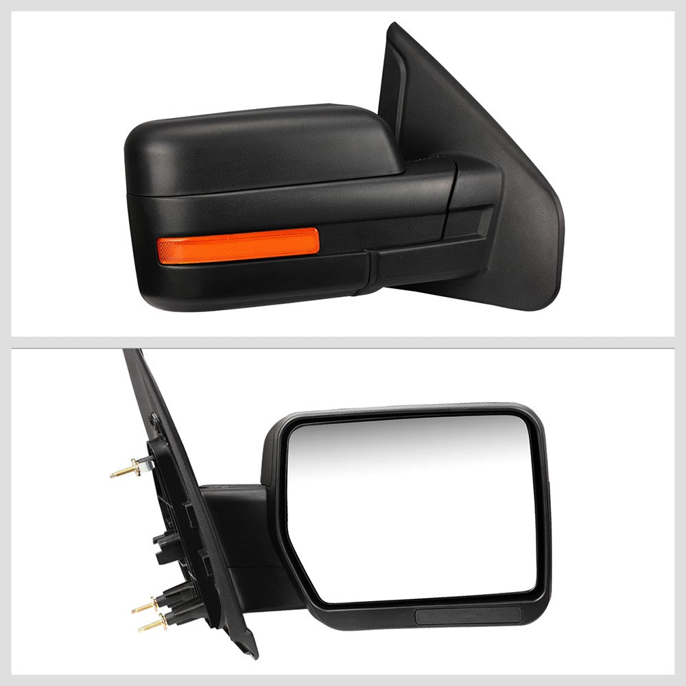 Right/Passenger Black Towing Side Mirror Manual Adjustment Mirror for 04-14 F150