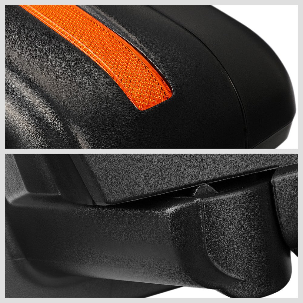 Left Black Towing Side Mirror Manual Adjustment Turn Signal for 04-14 F-150