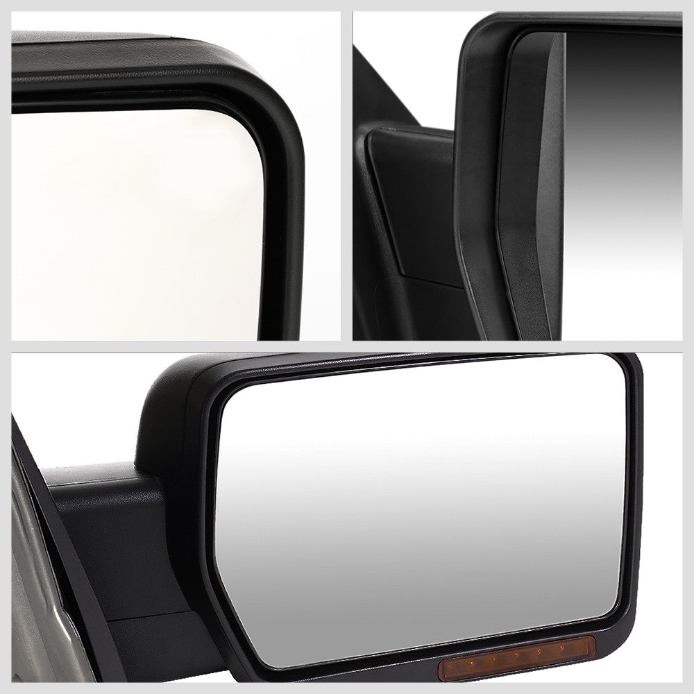 Right Black Towing Side Mirror Manual Adjustment Turn Signal for 04-14 F-150