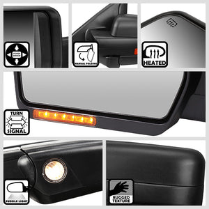Left Towing Side Mirror Powered Adjustment W/Heated Turn Signal for 04-14 F150