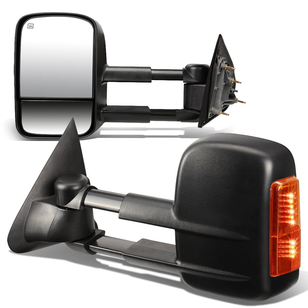 Left/Right Towing Side Mirror Heated Turn Signal 15-18 Sierra 1500 BFC-VMIR-020-T888-BK-AM