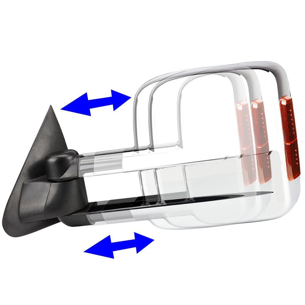Left/Right Towing Side Mirror Powered W/Heated Turn Signal for 15-18 Sierra1500