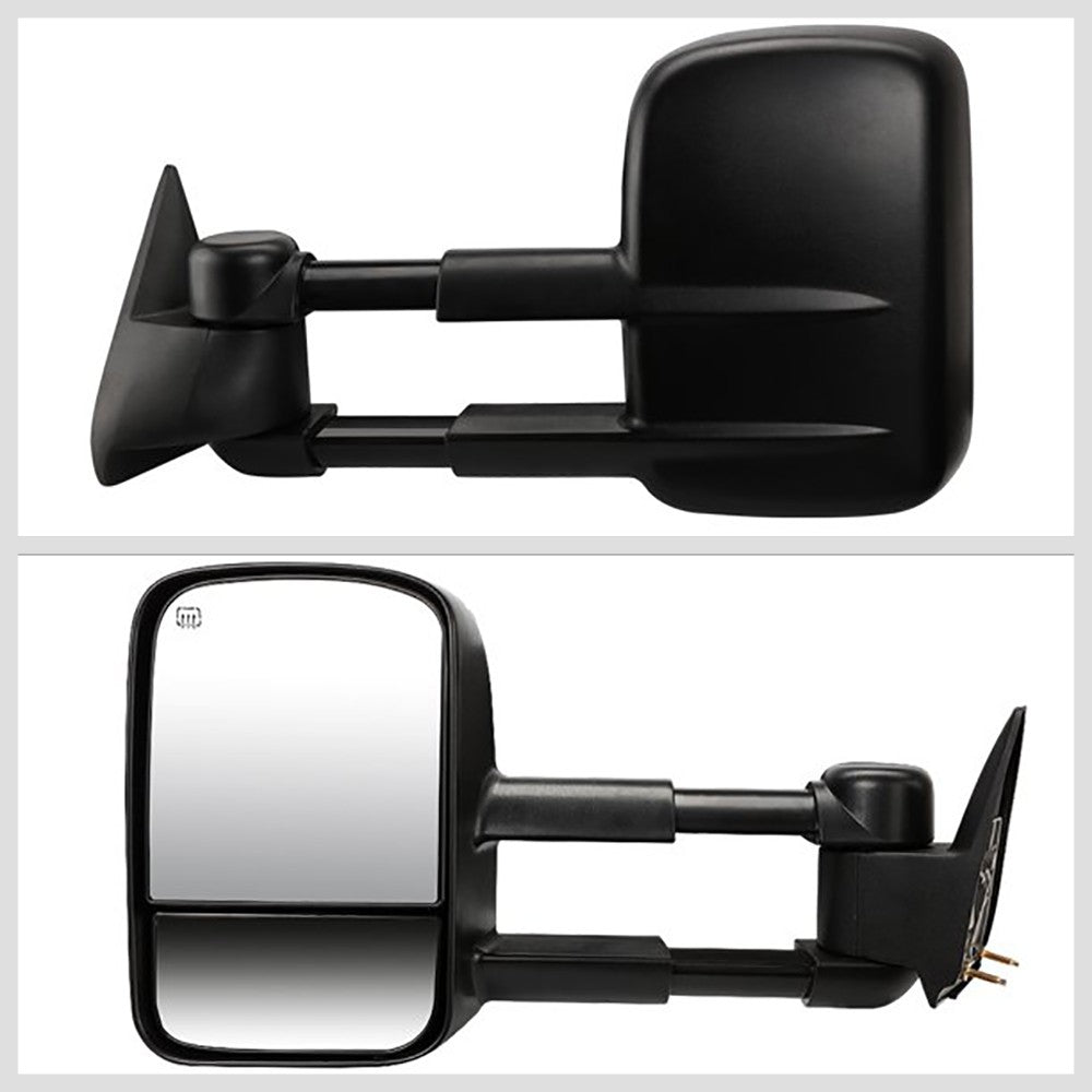 Left/Right Black Towing Side Mirror Powered W/Heated for 99-02 Silverado 1500