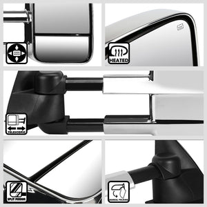 Left/Right Chrome Towing Side Mirror Powered Adjustment W/Heated for 00-02 Tahoe