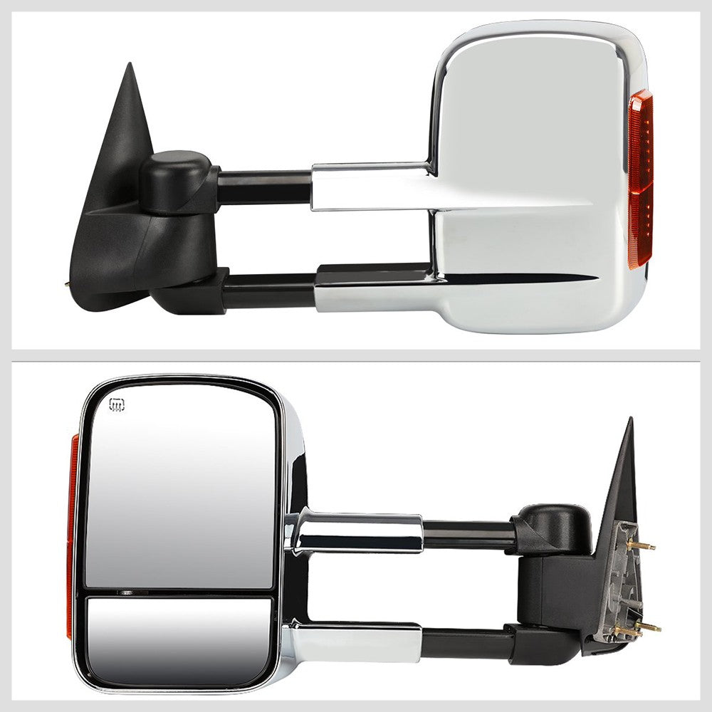 Left/Right Black Towing Side Mirror Powered W/Heated Turn Signal for 00-02 Yukon