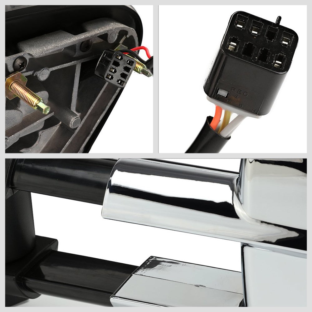 Left/Right Black Towing Side Mirror Powered W/Heated Turn Signal for 00-02 Yukon