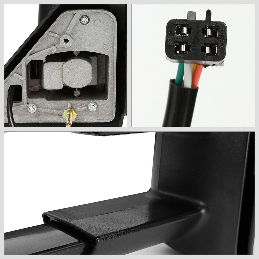 Right/Passenger Black Towing Side Mirror Powered Adjustment for 93-00 GMC C2500
