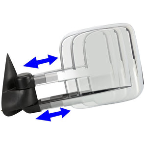 Left/Right Chrome Towing Side Mirror Powered Adjustment for 96-99 Tahoe