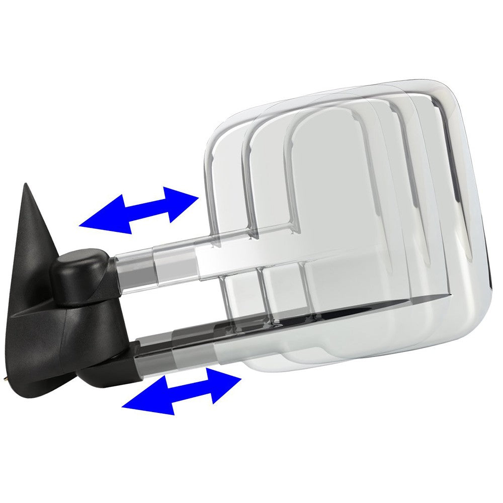 Left/Right Chrome Towing Side Mirror Manual Adjustment for 96-99 Tahoe