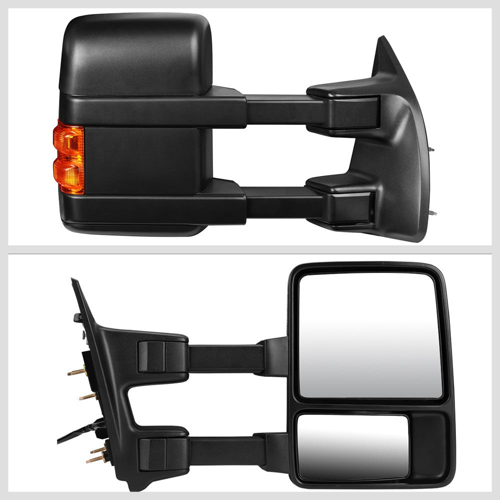 Right Black Towing Side Mirror Manual Adjustment Turn Signal for 08-16 F-450 SD