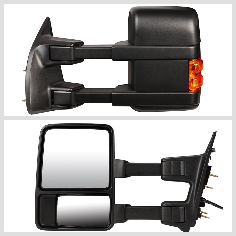 Left/Right Black Towing Side Mirror Manual+ Turn Signal for 08-16 F-350 SD