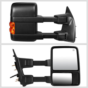 Right Black Towing Side Mirror Powered W/Heated Turn Signal for 08-16 F-350 SD