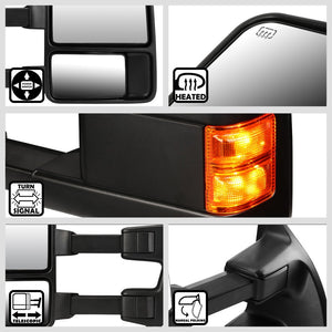 Left/Right Towing Side Mirror Powered+ W/Heated Turn Signal for 08-16 F-550SD