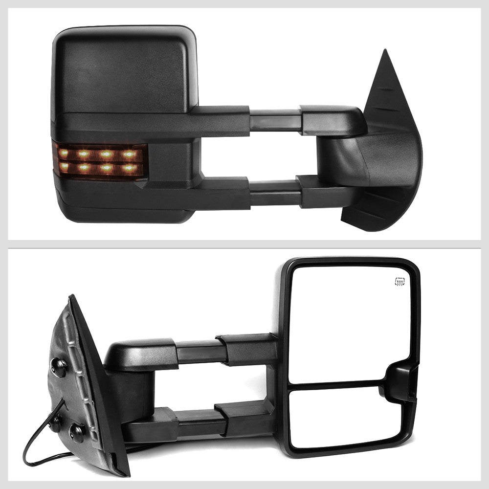 Right Black Towing Side Mirror Powered W/Heated LED Turn Signal for 07-14 Tahoe