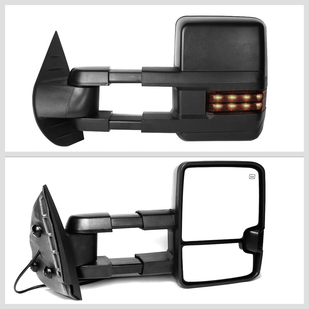 Left/Right Black Towing Side Mirror Powered W/Heated Turn Signal for 07-14 Tahoe