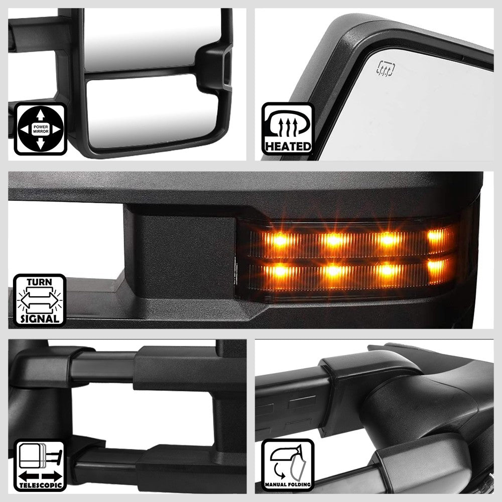 Left/Right Towing Side Mirror Powered Heated Turn Signal for 99-02 Silverado2500