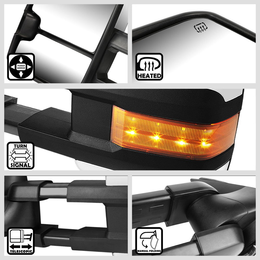 Left/Right Towing Side Mirror Powered Heated Turn Signal for 99-02 Silverado3500