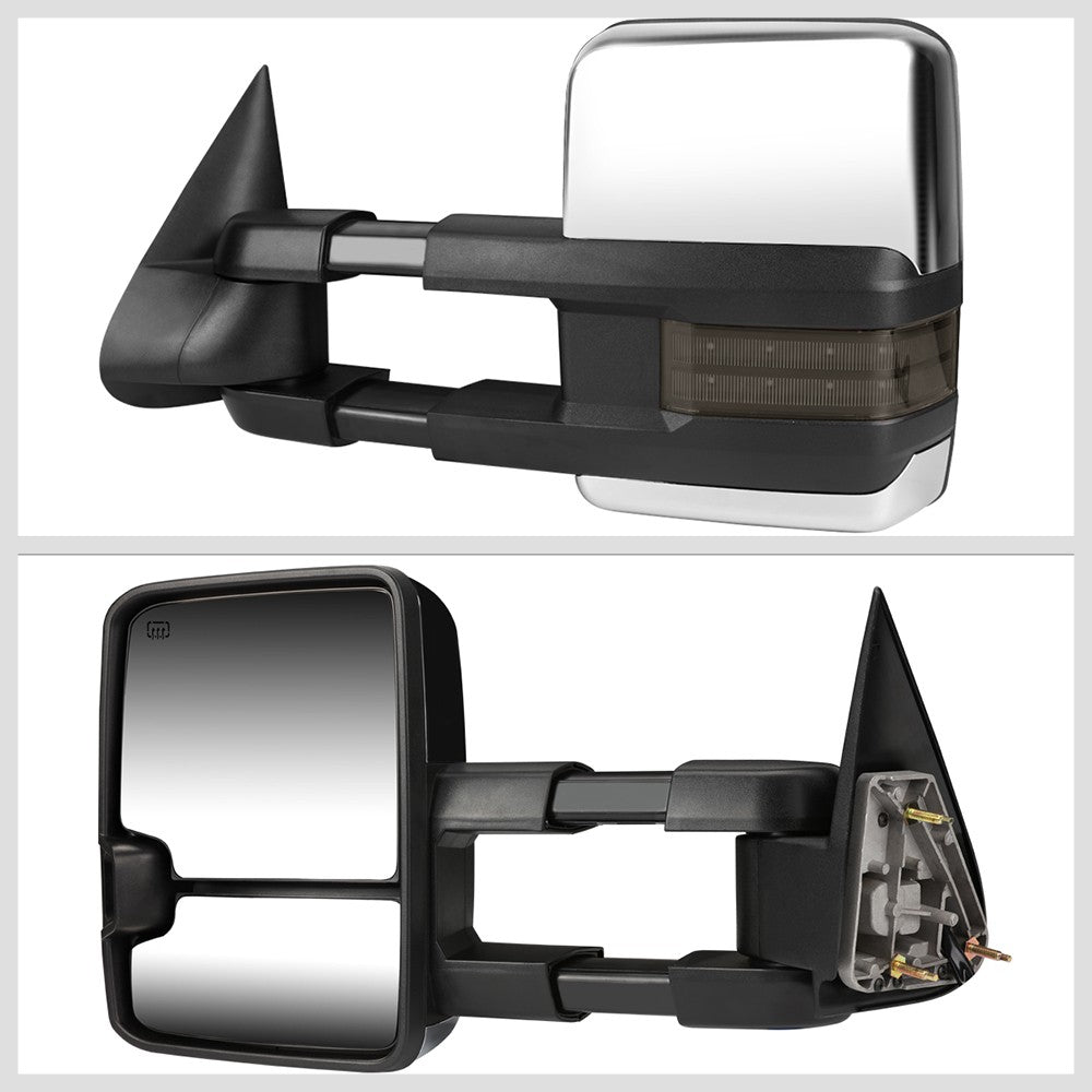 Left Towing Side Mirror Powered+ W/Heated LED Turn Signal for 99-02 Sierra 2500