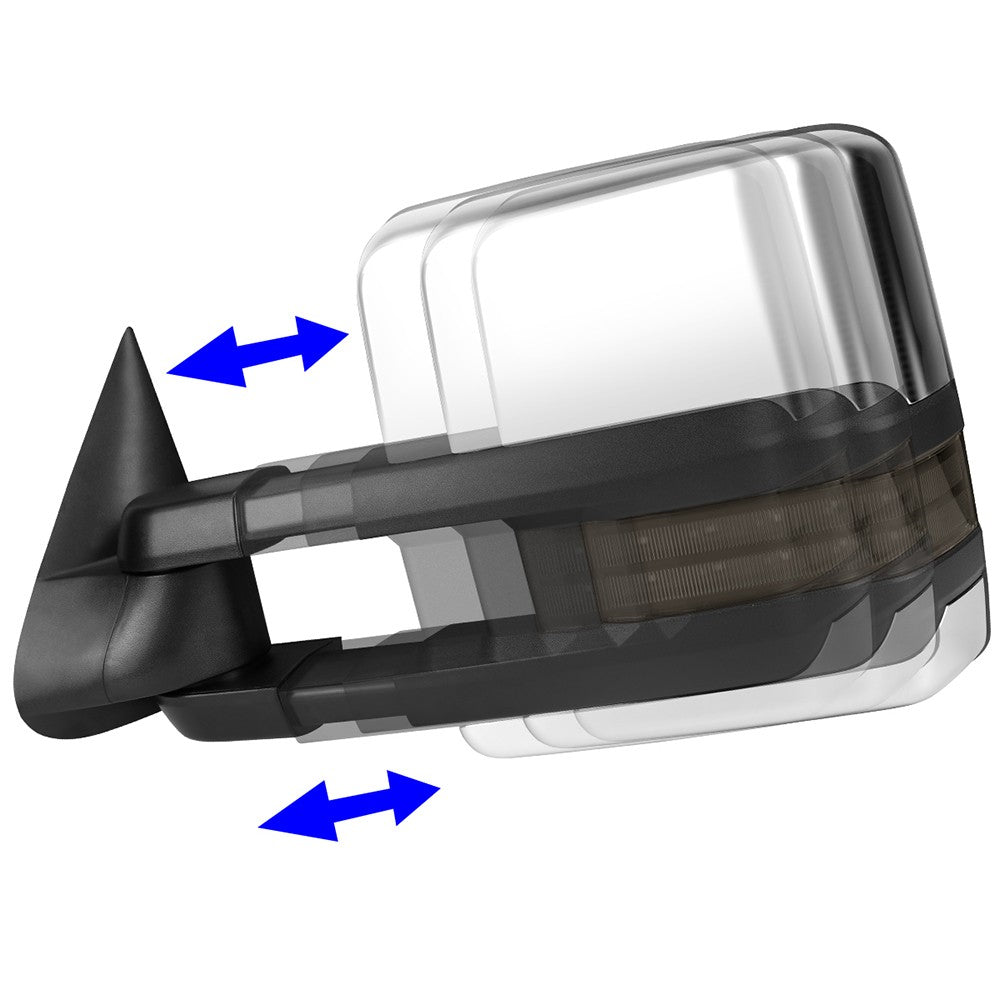 Left Towing Side Mirror Powered+ W/Heated LED Turn Signal for 99-02 Sierra 2500
