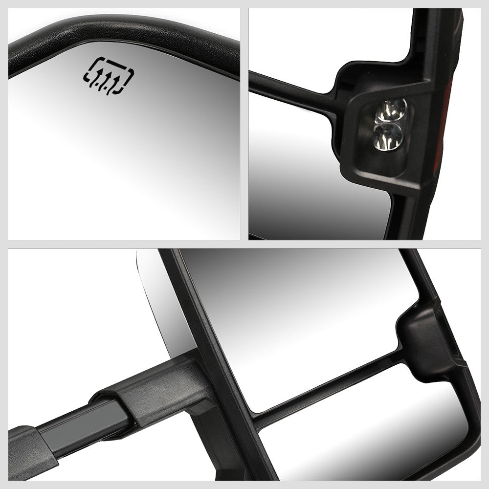 Right Chrome Towing Side Mirror Powered W/Heated LED Turn Signal for 00-02 Tahoe
