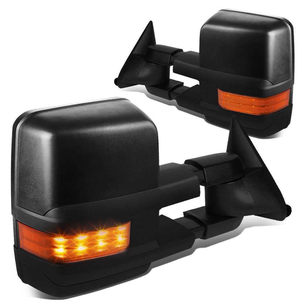 Left/Right Towing Side Mirror Manual+ LED Turn Signal 97-00 Yukon BFC-VMIR-031-T666-BK-AM