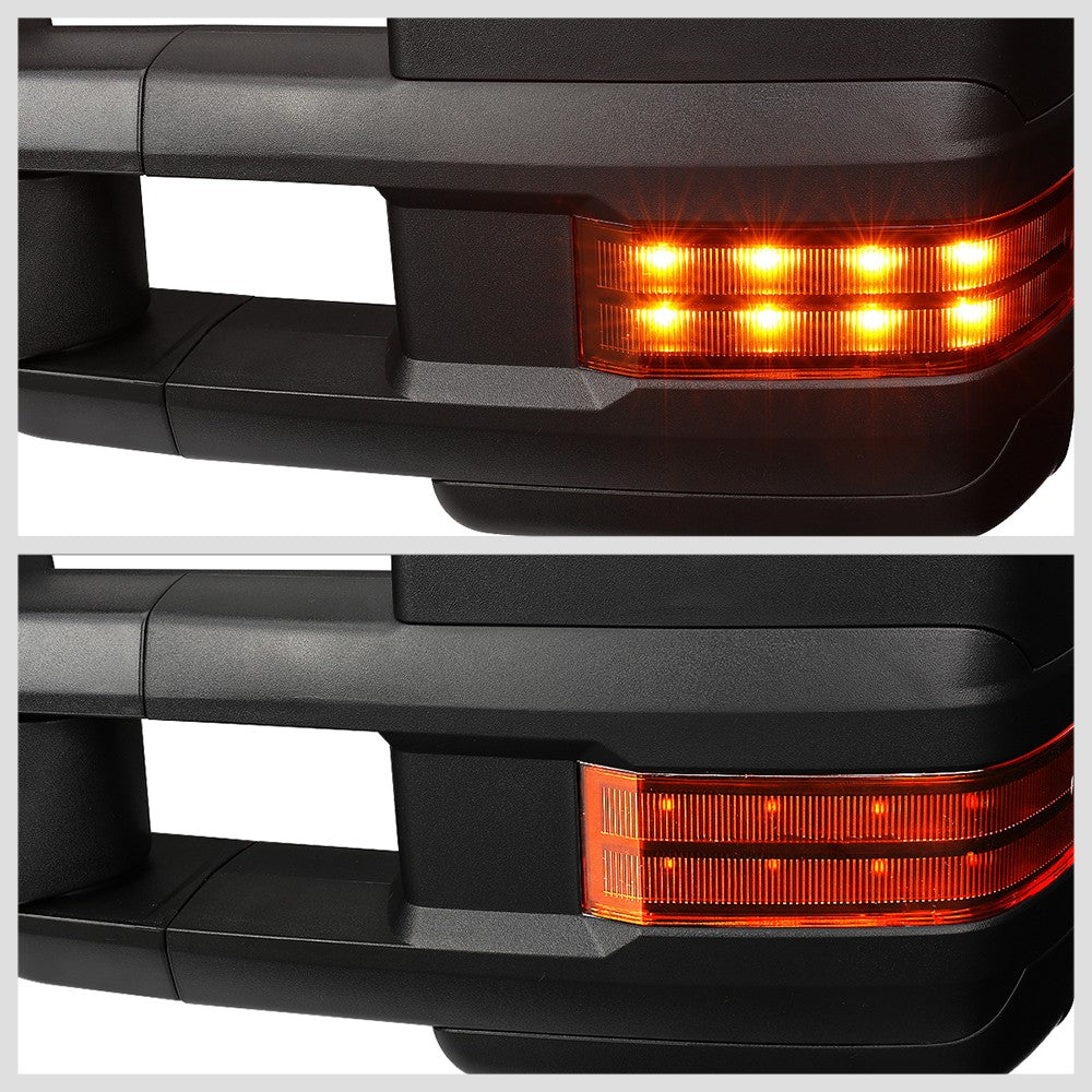 Left/Right Black Towing Side Mirror Manual+ LED Turn Signal for 97-00 Yukon
