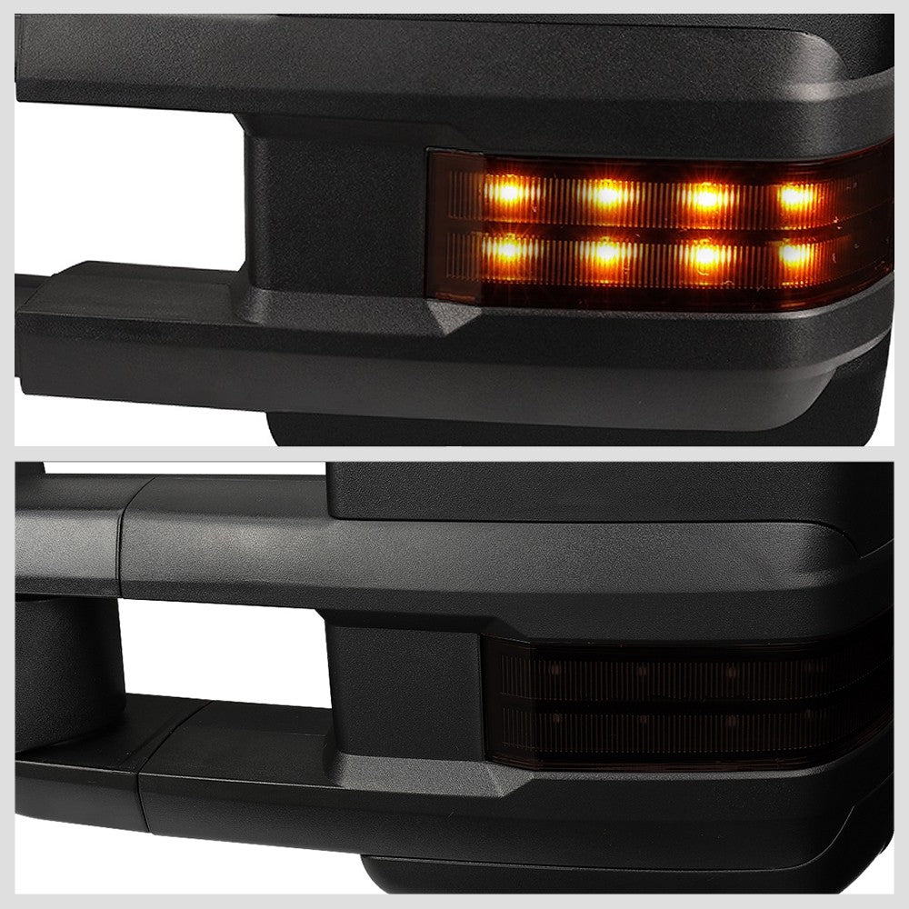 Left Black Towing Side Mirror Powered Adjustment LED Turn Signal for 97-00 Yukon