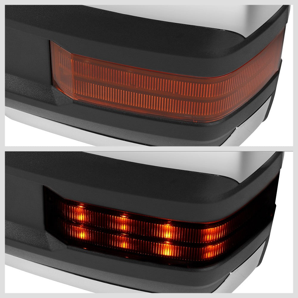 Left/Right Chrome Towing Side Mirror Powered LED Turn Signal for 94-98 GMC K1500