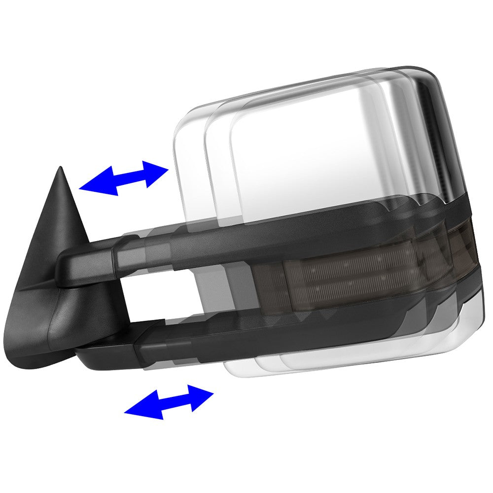 Left/Driver Chrome Towing Side Mirror Powered LED Turn Signal for 96-99 Tahoe