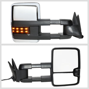 Right Chrome Towing Side Mirror Powered LED Turn Signal for 94-98 GMC K1500