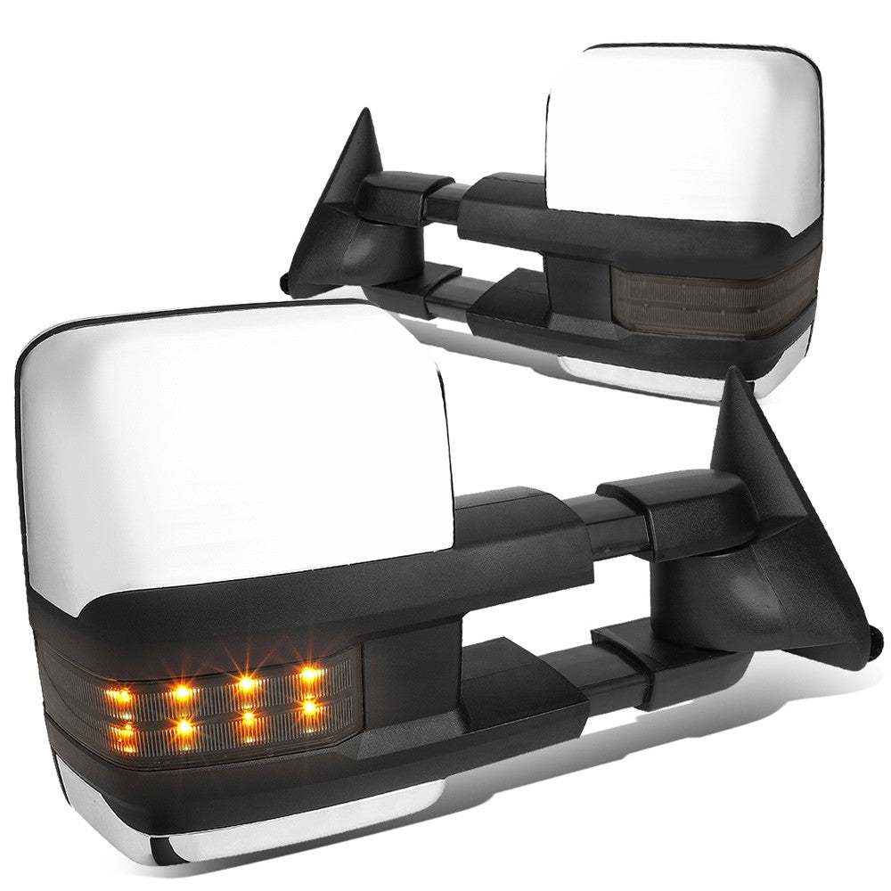 Left/Right Chrome Towing Side Mirror Powered Turn Signal 97-00 Yukon BFC-VMIR-031-T999-CH-SM