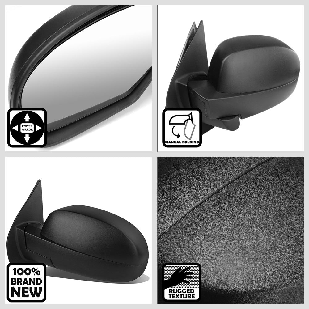 Left/Driver Black Towing Side Mirror Powered Adjustment for 07-13 Avalanche