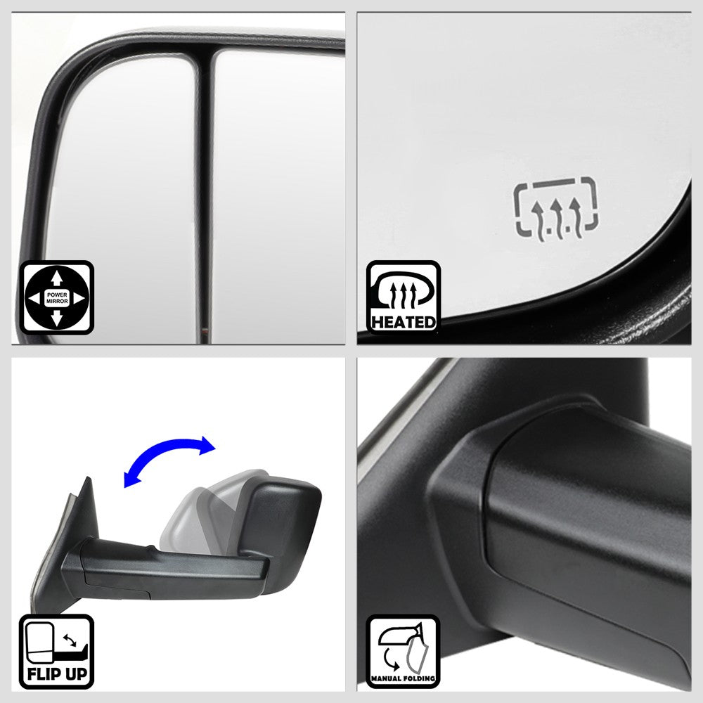 Left/Right Towing Side Mirror Powered Adjustment W/Heated for 03-09 Ram 3500