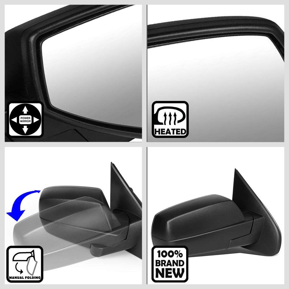 Right Black Towing Side Mirror Powered Adjustment W/Heated for 14-17 Sierra 1500