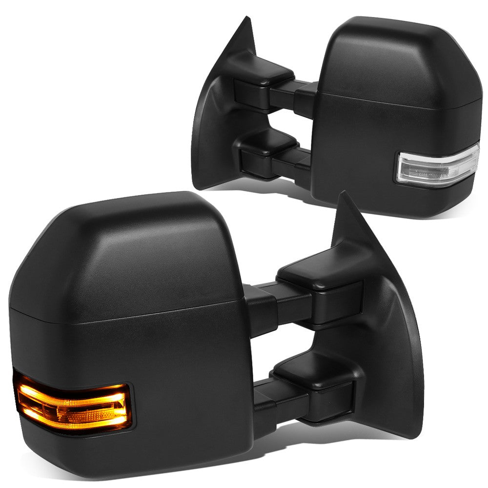 Left/Right Towing Side Mirror Powered Adjustment Heated 99-07 F-450SD BFC-VMIR-051-T888-BK-CL