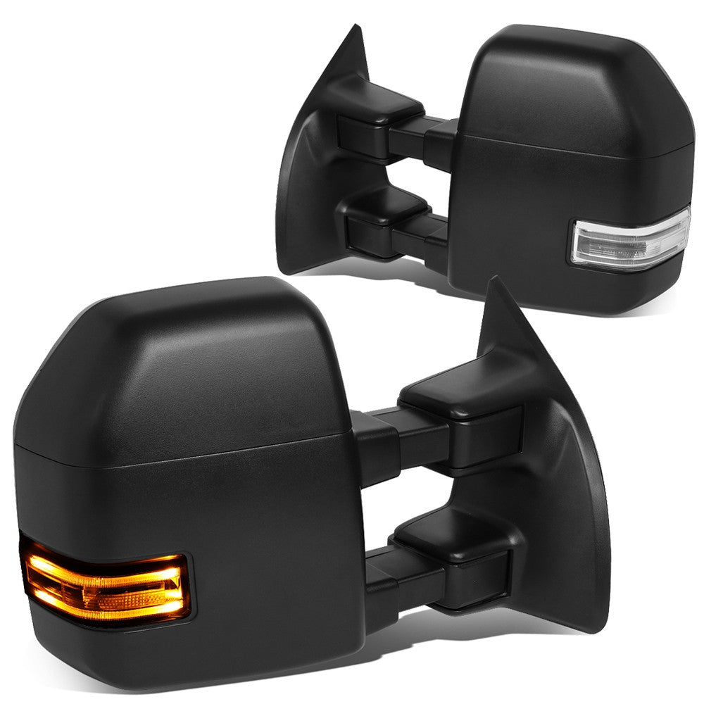 Left/Right Towing Side Mirror Powered Heated Turn Signal 08-16 F250 SD BFC-VMIR-052-T888-BK-CL
