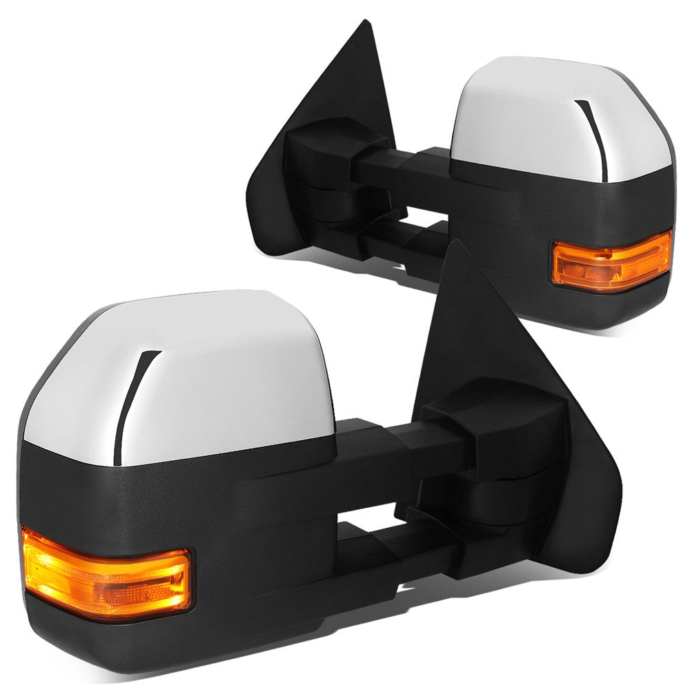 Left/Right Towing Side Mirror Manual LED Turn Signal 04-14 F-150 BFC-VMIR-053-T666-CH-AM
