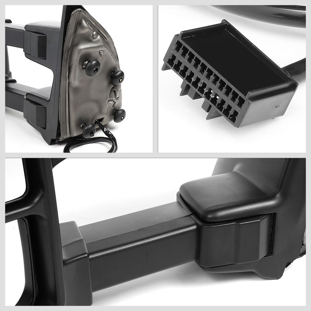 Left/Right Black Towing Side Mirror Manual+ LED Turn Signal for 08-16 F-450 SD