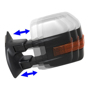 Left/Right Chrome Towing Side Mirror Manual+ LED Turn Signal for 08-16 F-550 SD