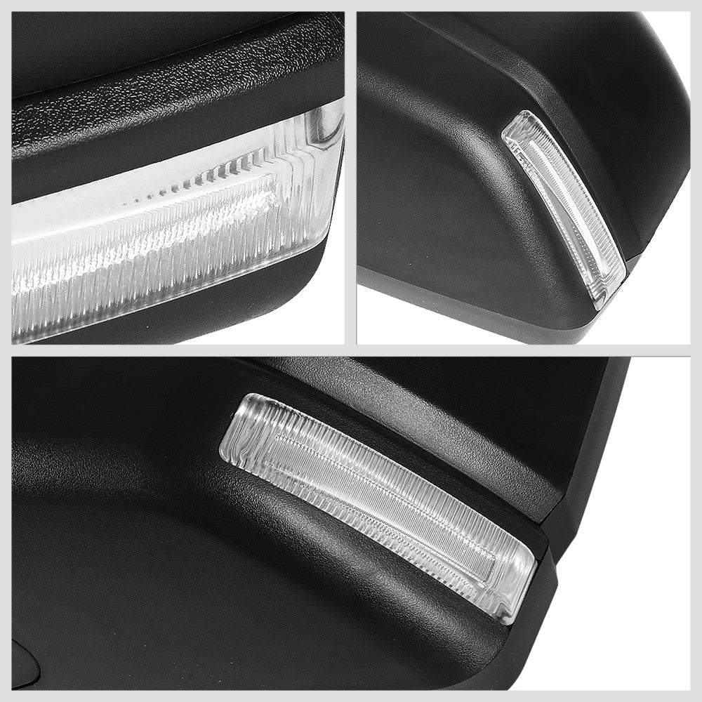 Left Towing Side Mirror Manual LED Turn Signal W/Puddle Light for 15-18 F-150