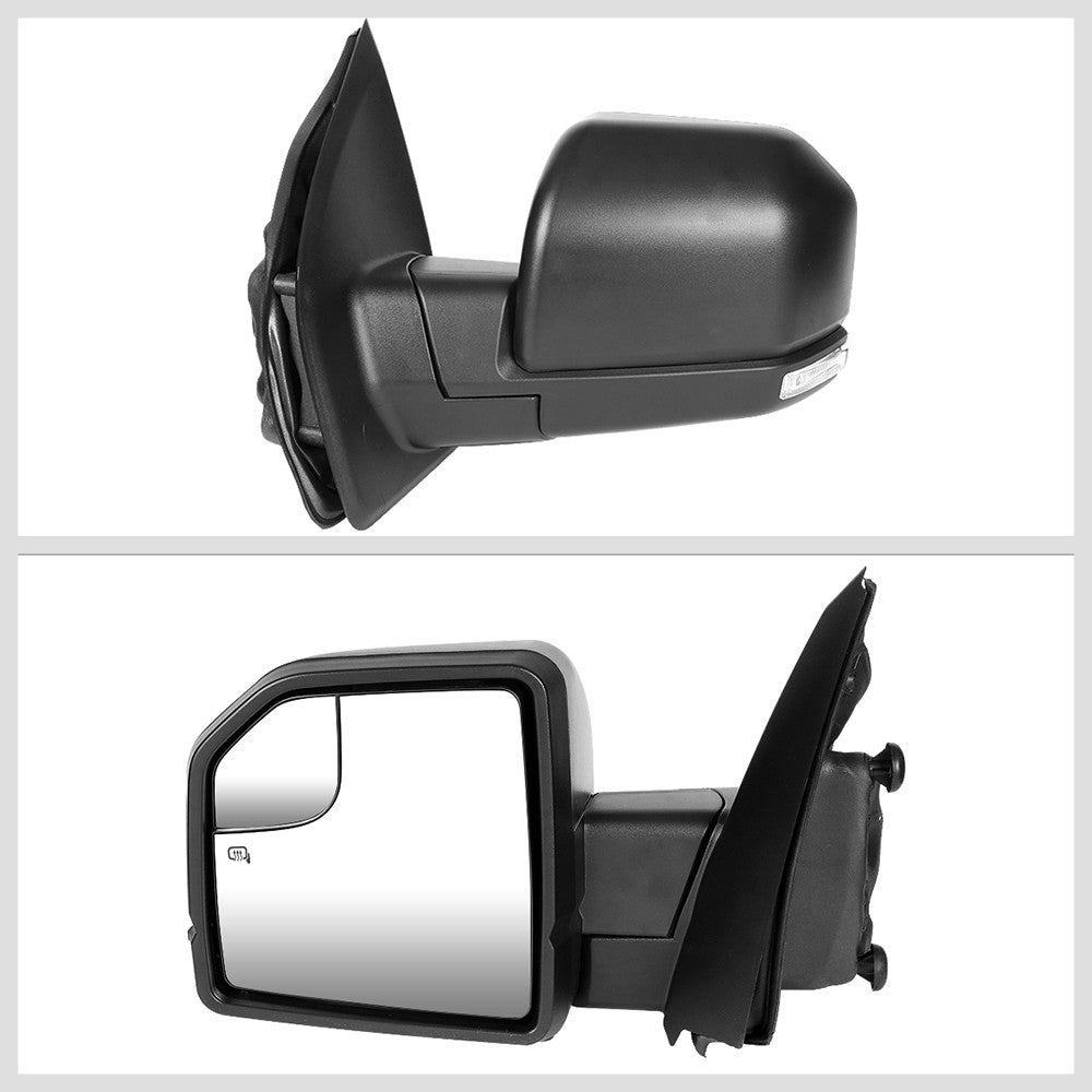 Left Towing Side Mirror Powered Heated Turn Signal Puddle Light for 15-18 F-150