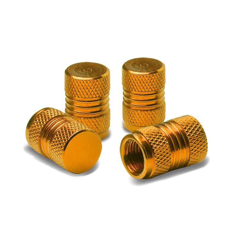 Gold Aluminum Alloy Metal Tire/Rim Valve Air Port Dust Cover Stems Cap/Caps Set-Accessories-BuildFastCar