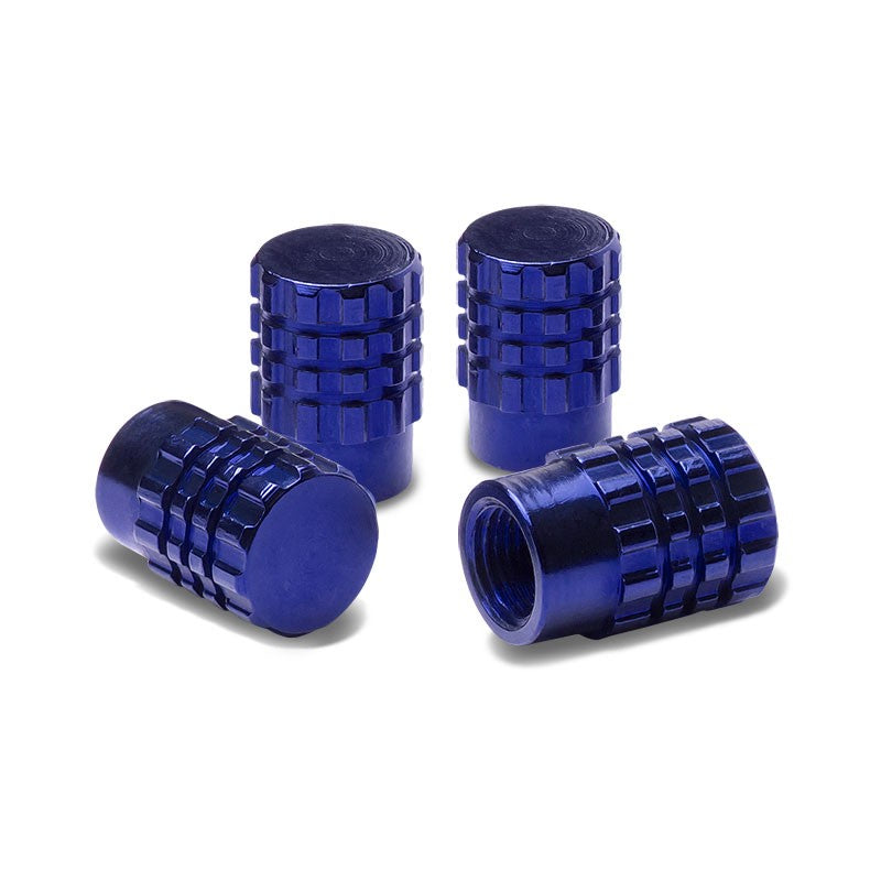 Blue Aluminum Metal Tire/Rim Valve Air Port Dust Cover Stems Cap/Caps RT046 Set-Accessories-BuildFastCar