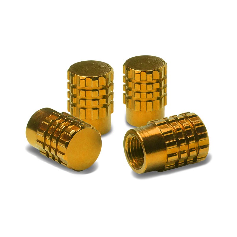Gold Aluminum Metal Tire/Rim Valve Air Port Dust Cover Stems Cap/Caps RT046 Set-Accessories-BuildFastCar