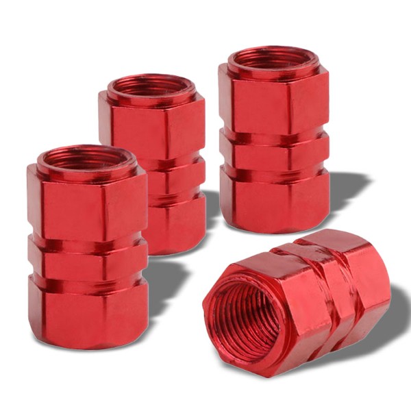 BOLT-ON ANODIZED ALUMINUM AIR TIRE RIM WHEEL 4 PIECE VALVE STEM