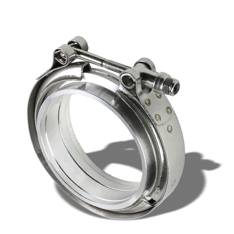 2.50" 63mm Zinc Coat V-Band Clamp+Aluminum Flange for Turbo Downpipe Intercooler-Performance-BuildFastCar