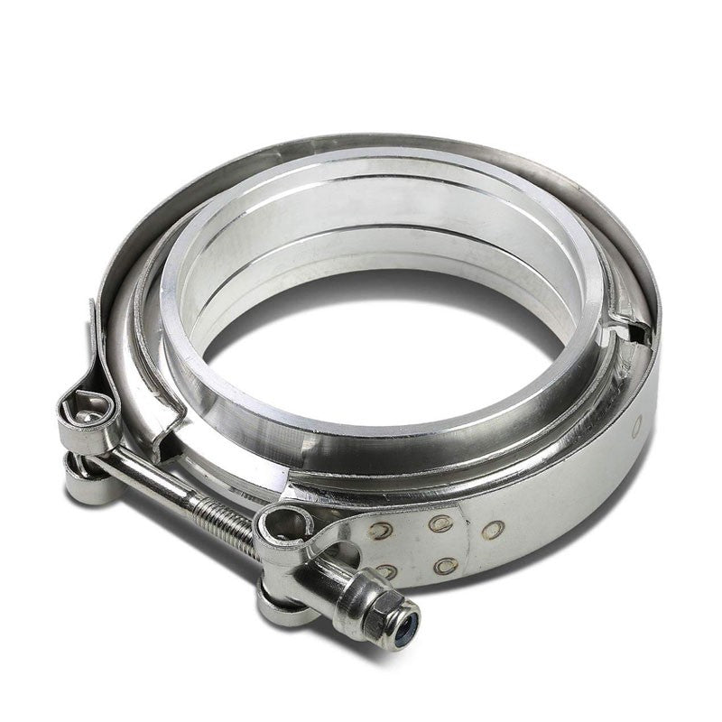 2.50" 63mm Zinc Coat V-Band Clamp+Aluminum Flange for Turbo Downpipe Intercooler-Performance-BuildFastCar