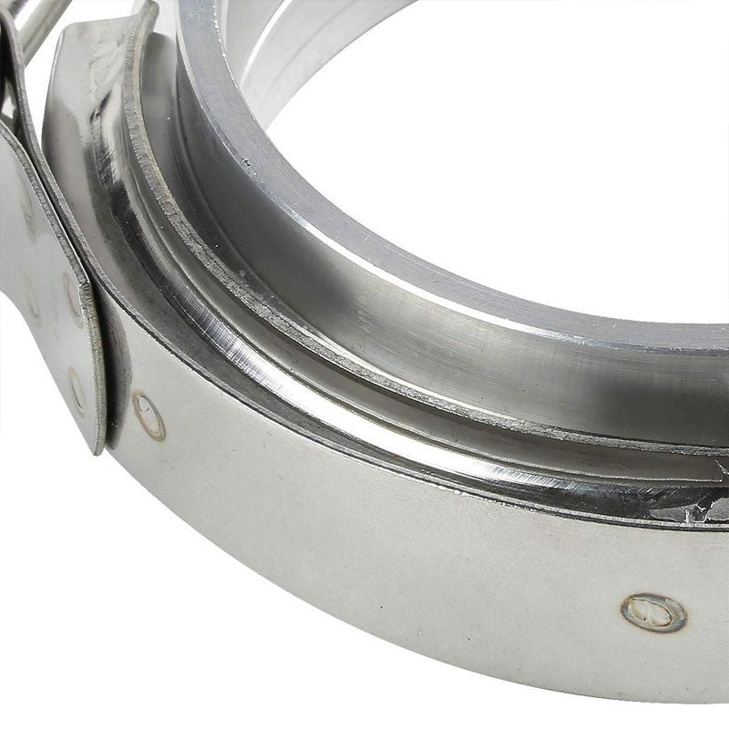 2.50" 63mm Zinc Coat V-Band Clamp+Aluminum Flange for Turbo Downpipe Intercooler-Performance-BuildFastCar